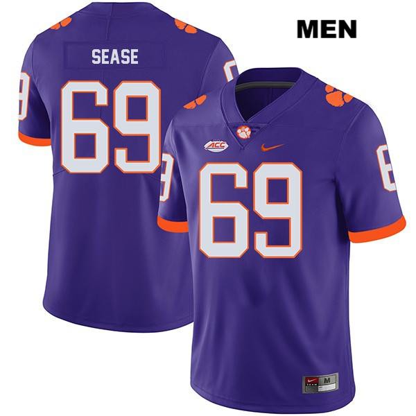 Men's Clemson Tigers #69 Marquis Sease Stitched Purple Legend Authentic Nike NCAA College Football Jersey QJR8146KQ